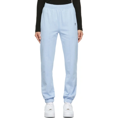 Helmut Lang Printed French Cotton-terry Track Pants In Baby Blue
