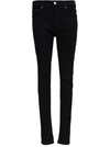 AMIRI BLACK DENIM JEANS WITH TEARS DETAILS,XMD004001