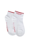 Alexander Mcqueen Logo Intarsia-knit Socks In Bianco