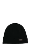 BARBOUR CARLTON BEANIE HATS IN BLACK WOOL,MHA0449BK11