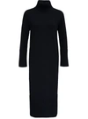 Antonelli Penguin Long Black Wool And Silk Dress In Black