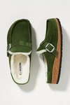 Birkenstock Buckley Genuine Shearling Mule In Green