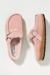 Birkenstock Buckley Shearling-lined Suede Clogs In Pink