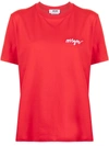 Msgm Chest-logo Crew Neck T-shirt In 18 Red