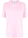 Msgm Chest-logo Crew Neck T-shirt In Rosa