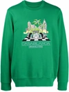 Casablanca Graphic-print Organic Cotton Sweatshirt In Green