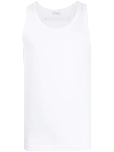 Dolce & Gabbana Logo-tag Tank Top In White