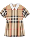 BURBERRY PUFF-SLEEVE VINTAGE CHECK DRESS,16759447