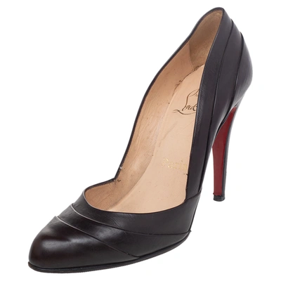 Pre-owned Christian Louboutin Dark Brown Leather Armadillo Pumps Size 38.5