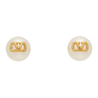 Valentino Garavani Gold Faux-pearl Vlogo Earrings