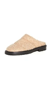 Staud Astro Quilted Faux Shearling Mules