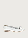 Ferragamo Viva Silver Specchio Ballet Flats In Silver