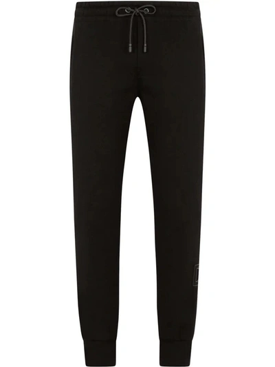Dolce & Gabbana Black Drawstring Sport Trousers In Nero