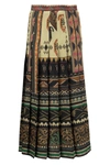 ETRO ETRO PLEATED SKIRT WITH EMBROIDERY EFFECT PRINT