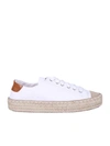 Jw Anderson Leather-trimmed Canvas Espadrille Sneakers In White