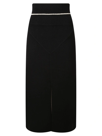 Moncler Genius Black Knitted Midi Skirt By 1952