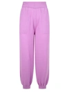 Msgm Merino-blend Knitted Track Pants In Purple