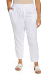 Caslon Track Style Linen Pants In White