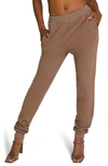 Good American Good Waist Cotton Terry Joggers In Putty