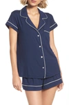 Eberjey Gisele Relaxed Pajama Short Set In Navy/ Ivory