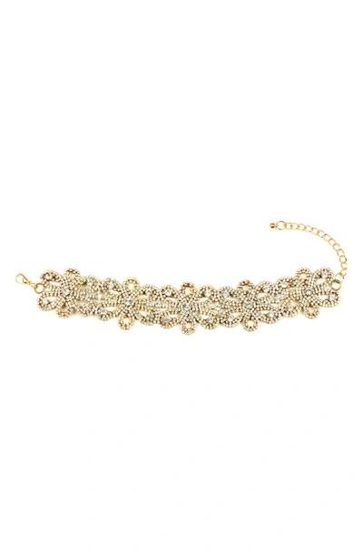 Eye Candy Los Angeles Pluto Crystal Choker In Gold