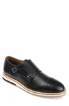 Thomas & Vine Thatcher Perforated Leather Monk Strap Derby In Black