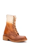 Vintage Foundry Adalina Dip Dyed Leather Boot In Black Faded