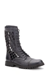 Vintage Foundry Windsor Leather Fishnet Cutout Boot In Black