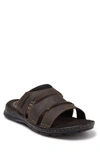 Rockport Darwyn Leather Slide Sandal In Brown