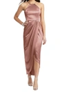 After Six Halter Midi Dress With Draped Tulip Skirt In Desert Rose