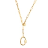 Scream Pretty Gold Oval Carabiner Long Link Chain Necklace In Chain