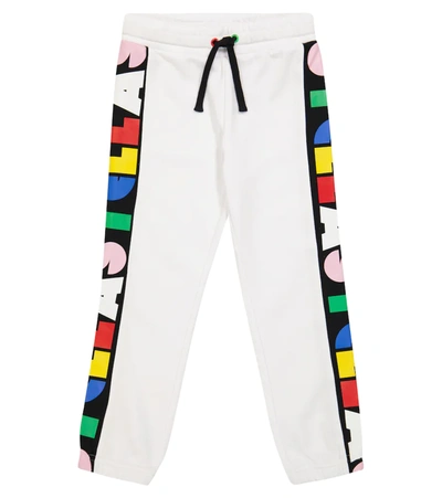 Stella Mccartney Kids' Logo-stripe Cotton Sweatpants In Multicoloured