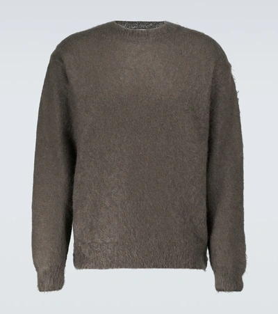 Auralee Brushed Super Kid Mohair Knit Pullover In Grey