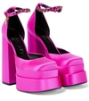 Versace Pink Medusa Aevitas Platform Heels In Pink
