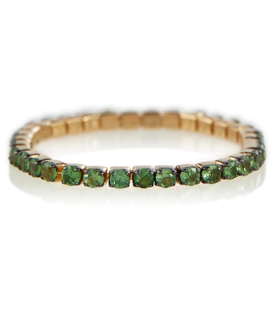 Shay Jewelry Thread 18kt Gold Ring With Green Garnets