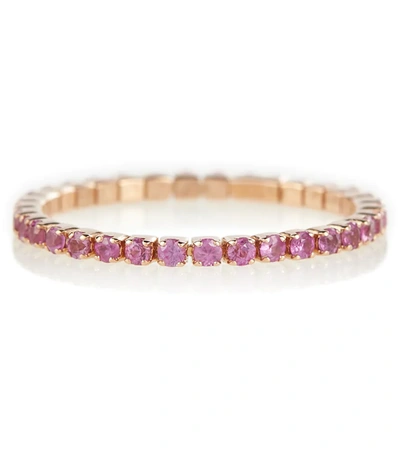 Shay Jewelry Thread 18kt Rose Gold Ring With Pink Sapphires
