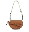 Loewe Gate Dual Mini Leather And Jacquard Shoulder Bag In Brown