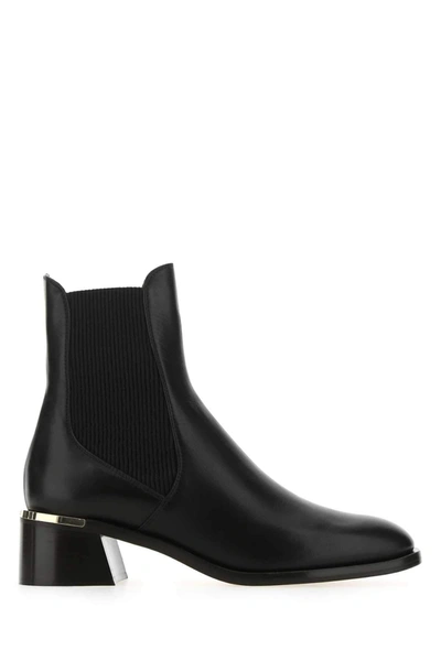 Jimmy Choo Rourke 45 Embellished Patent-leather Chelsea Boots In Black