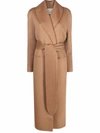 Totême Robe Belted-waist Wool Coat In Nude