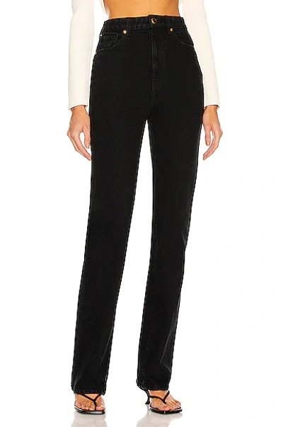 Khaite Danielle High Rise Straight Jeans In Black