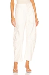 Nili Lotan Stretch Cotton Twill Crop Military Pants In Eggshell