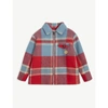 GUCCI BOYS RED/TURQUOISE/MC KIDS CHECK-PRINT WOOL COAT 4 YEARS