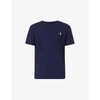 Polo Ralph Lauren Mens Newport Navy Neon Yellow Logo-embroidered Cotton-jersey T-shirt L In Newport Navy Neon Yellow