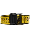 Off-white Classic Industrial Belt With Logo In Yellow Black