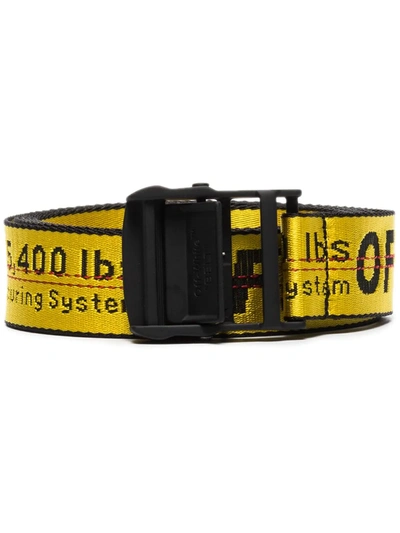 Off-white Classic Industrial Belt With Logo In Yellow Black