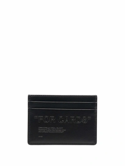 Off-white Debossed Slogan-print Cardholder In Schwarz