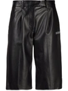 Off-white Black Leather Bermuda Shorts  Black Off White Donna 40 In Schwarz