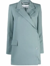 Off-white Blue Cardbox Wrap Blazer In Grün