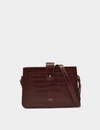 Apc Tasche Albane Schwarz Aus Leder Bordeaux Effet Krokodile In Red