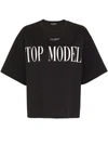 Dolce & Gabbana Appliquéd Printed Cotton-blend Jersey T-shirt In Schwarz